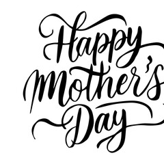 Happy mothers day hand drawn lettering isolated