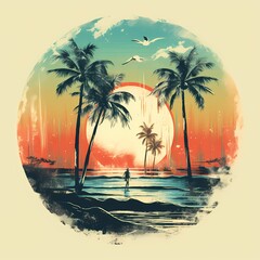 palm tree logo illustration