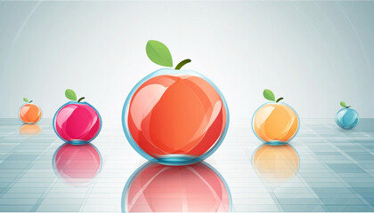 Elegant glass apple logo illustration
