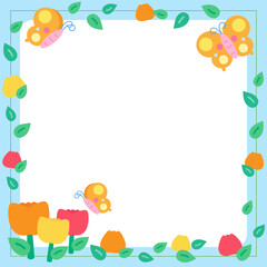 orange tulip flower frame 1