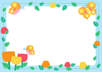 orange tulip flower frame 2