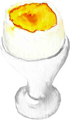 A watercolor illustration of an egg