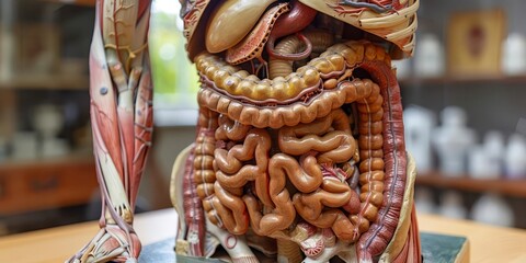 A detailed anatomical model of the human digestive system for medical education