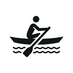  icon of rowboat with two oarsman
