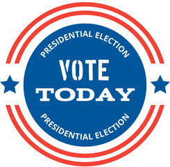 American election badges and vote logo, labels, design elements, United States, banner collection to encourage voting elections. Vintage elections, campaign and voting signs set.