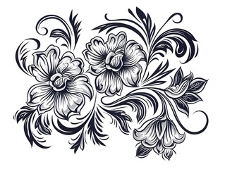 black and white floral background