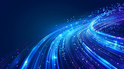 Obraz premium Futuristic technology abstract background with blue data flow concept