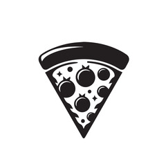 Pizza silhouette. Pizza logo vector.
