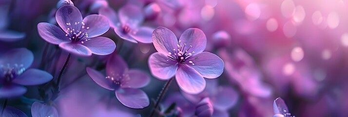 Naklejka premium Photography of blooming purple flowers with bokeh in the background