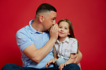 Concept of Father's day. Children's day, Family day, parenthood. Ad