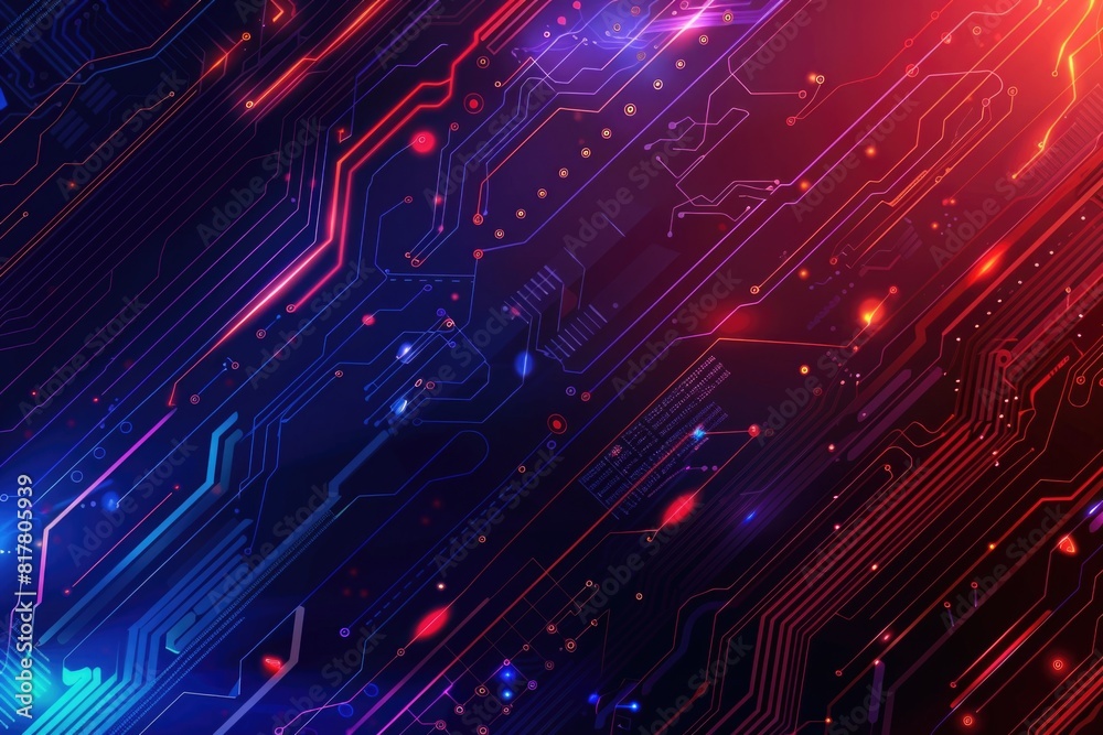 Poster Detailed view of a computer circuit board, suitable for technology concepts