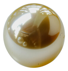 An opaque, white and tan colored marble ball with visible internal reflections and subtle distortions., cut out - stock png.
