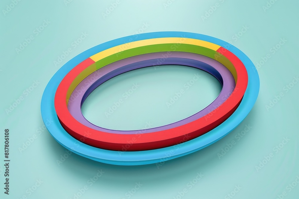 Poster Bright and vibrant circular object on a blue background, perfect for various design projects