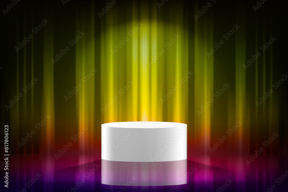 Aufkleber abstract vibrant studio with podium. design product template. 3d vector mockup