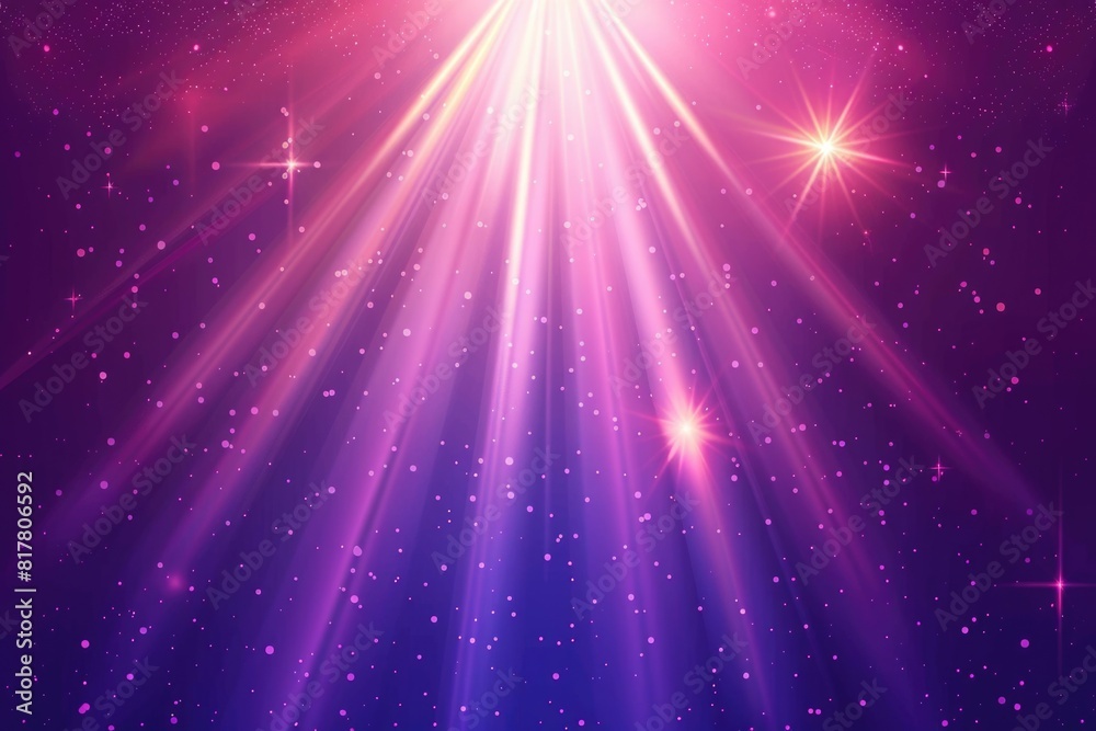 Poster a bright light shining on a purple background, perfect for adding a pop of color to your designs