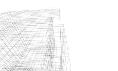 abstract architectural drawing 3d illustration