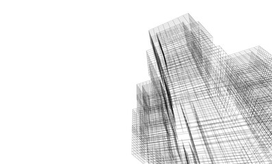 Fototapeta premium abstract architectural drawing 3d illustration