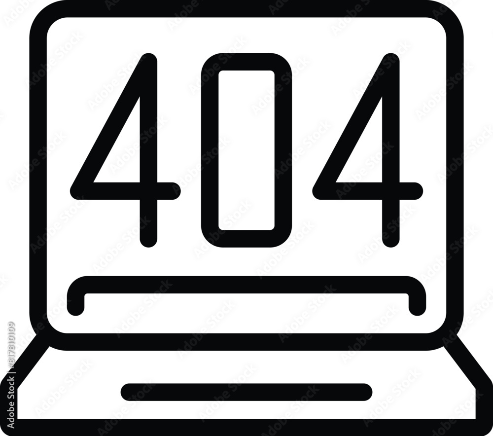 Poster computer startup error icon outline vector. system crash. booting digital issue