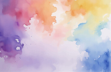 Abstract watercolor background with clouds