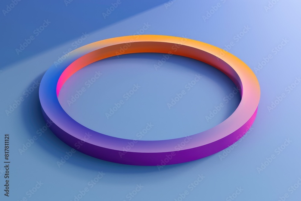 Poster Bright and vibrant circular object on a blue backdrop, suitable for various design projects