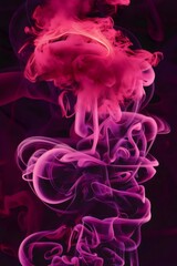 Fototapeta premium Pink and purple smoke on dark background abstract wallpaper theme