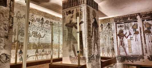 the ancient paintings on the walls of this old temple are very beautiful