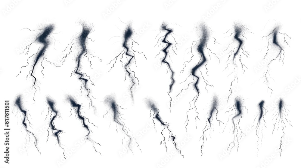 Poster A striking image of multiple lightning bolts in the air. Perfect for weather and natural disaster concepts