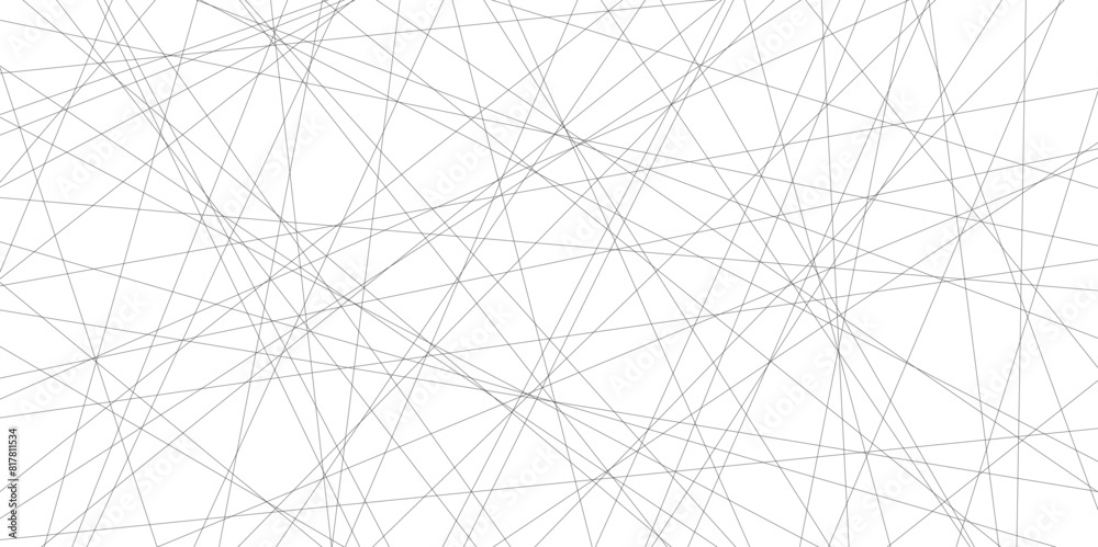 Poster Abstract black lines with white background. Creative and geometric shape with white luxury pattern and paper texture design in illustration with white line background.