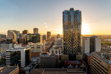 Sunset city skyline - Adelaide, South Australia, Australia