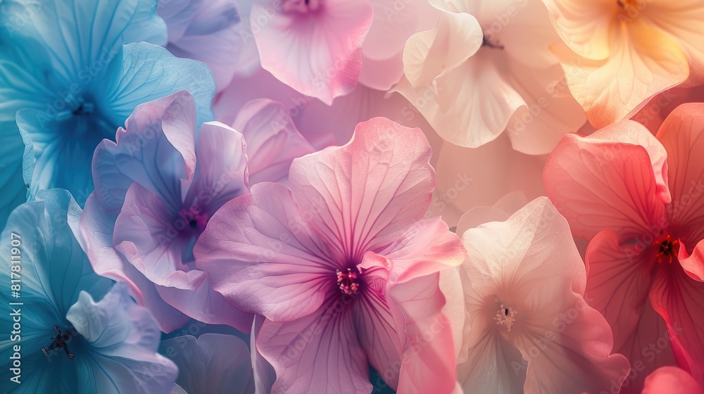 Aufkleber detailed view of a colorful flower arrangement. suitable for various design projects