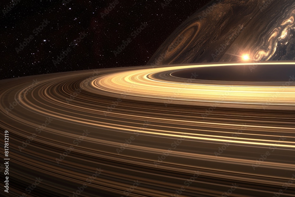 Poster A stunning image of a planet with a ring around it. Perfect for science fiction projects