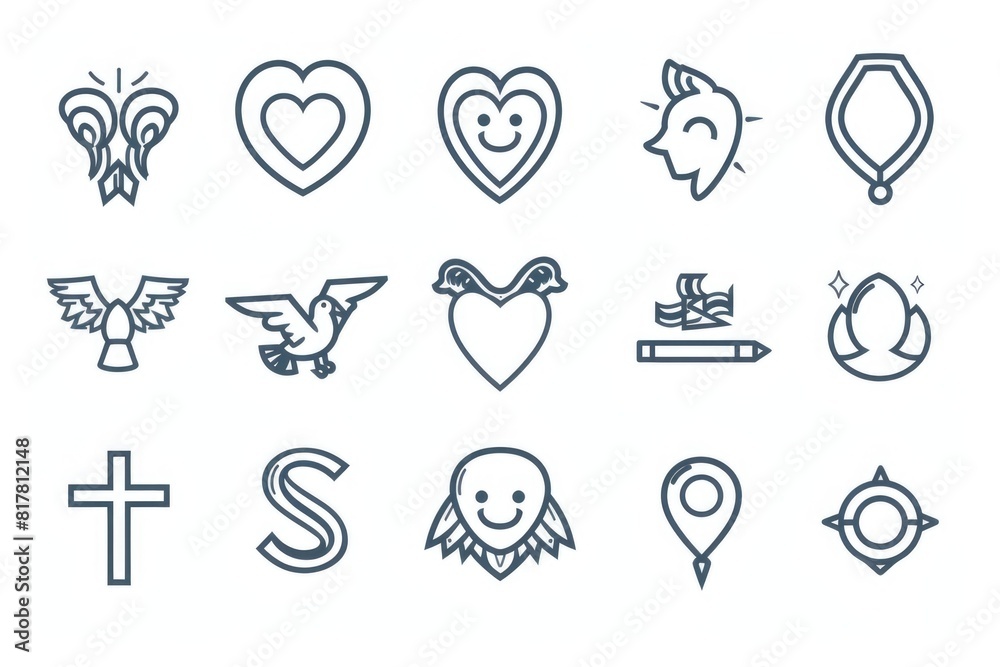 Poster Collection of diverse icons suitable for multiple uses