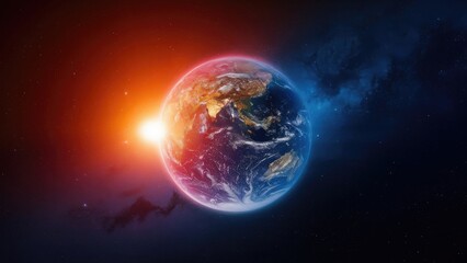 Fototapeta premium earth with a sun in the background