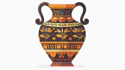 Colorful antique vase decorated by Hellenic ornaments