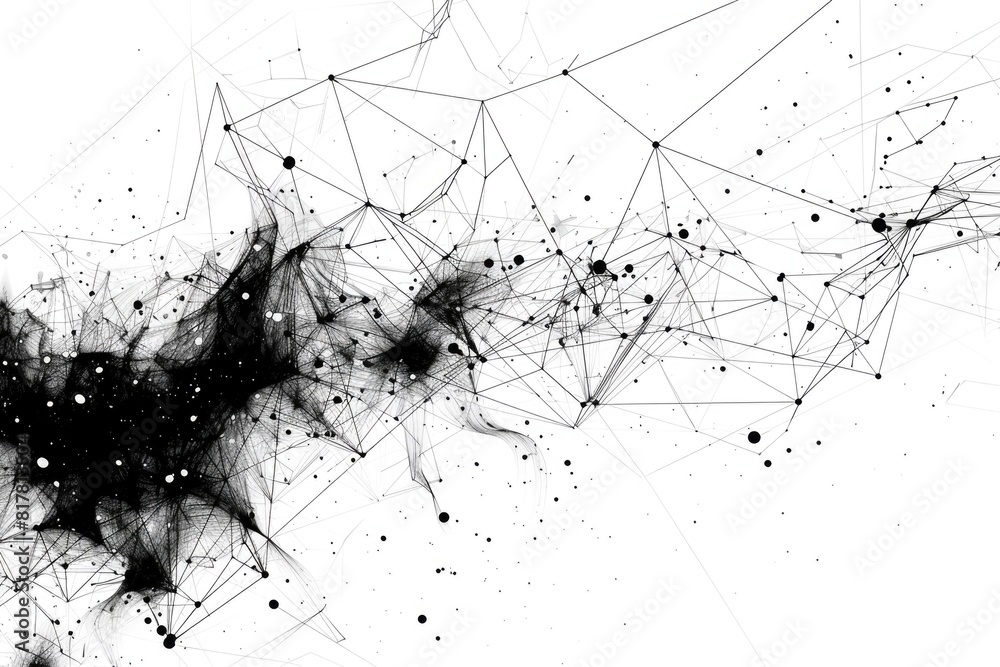 Leinwandbilder a black and white image of a network of dots. perfect for technology and connectivity concepts