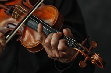 Fototapeta premium violinist's hand playing the violin