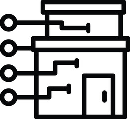 Obraz premium Home tech innovation icon outline vector. Smart remote control. Digital house technology