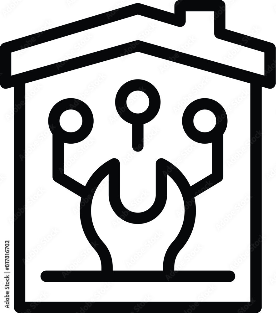 Poster digital home solutions icon outline vector. smart installation. modern house technology - Posters