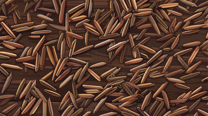 Composition raw wild rice on wooden background Vector