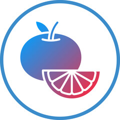 Fototapeta premium Mandarin Icon Style