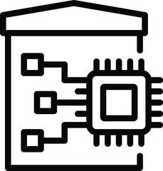 Smart home integration icon outline vector. House intelligent system. Innovative remote control tech