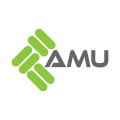 AMU letter logo vector design, AMU simple and modern logo. AMU luxurious alphabet design