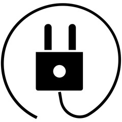 Electrical Plug vector icon in glyph style 