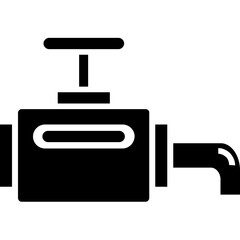 Main Pipeline vector icon in glyph style 