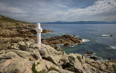 Remembering the sailors. Crosses in homage to the shellfish harvesters and sailors who died at...
