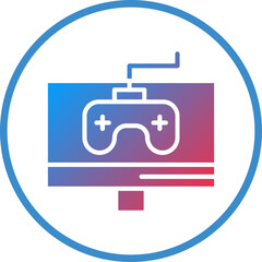Fototapeta premium Gaming Monitor Icon Style