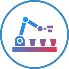 Robot Barista Icon Style
