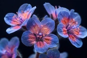 Stunning Macro Photography of Vibrant Floral Blooms on Dark Background