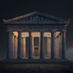 Obraz premium Greek temple in dark background