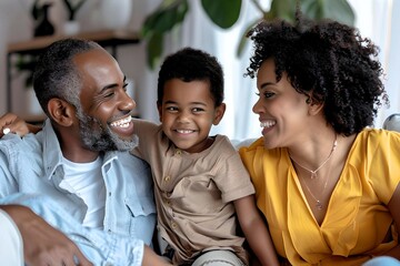 Obraz premium Happy African American Family Sharing Quality Time Together